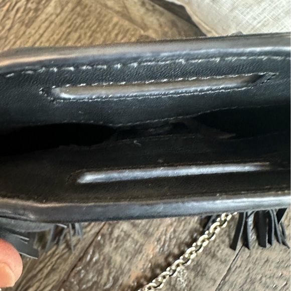 Maje Black Leather M Bag Fringe Top Handle Handbag Purse - Picture 7 of 11